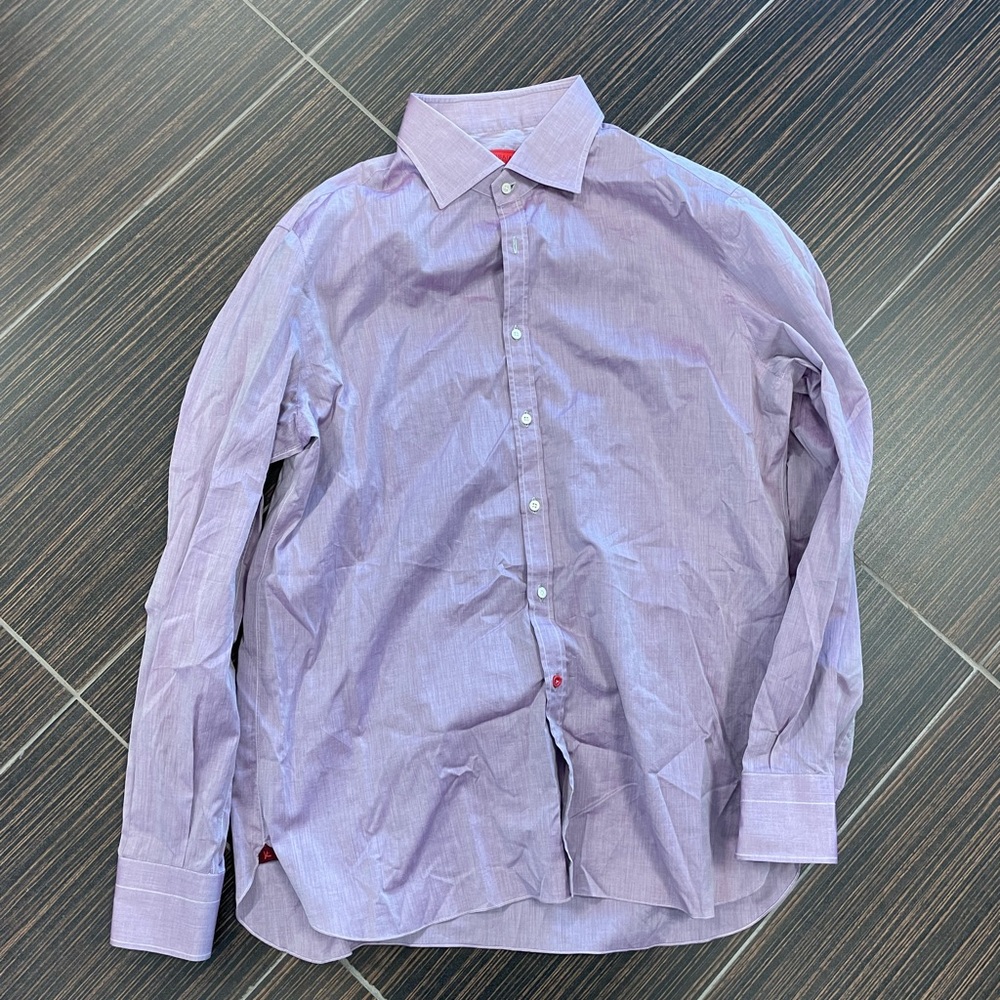 Isaia Lavender Button Down Shirt